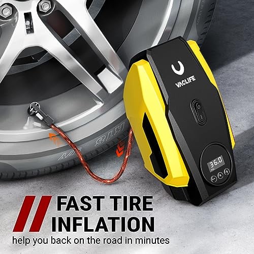 FORTEM Tyre Inflator Air Compressor, Car Tyre Pump, Car Tyre Inflator 12v,  Electric Car Pump For Tyres w/LED Light, Digital Tyre Inflator for Bikes, Auto  Pump/Shut Off, Carrying Case (RED) : 
