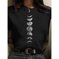 thumbnail image 2 of Maycaur, nueva y divertida camiseta con estampado de luna, camisas blancas y negras para mujer, camiseta de manga corta con cuello redondo a la moda, camisetas de verano, camiseta informal Tan Jianjun unisex, 2 of 2