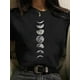 thumbnail image 2 of Maycaur, nueva y divertida camiseta con estampado de luna, camisas blancas y negras para mujer, camiseta de manga corta con cuello redondo a la moda, camisetas de verano, camiseta informal Tan Jianjun unisex, 2 of 2