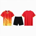thumbnail image 2 of KPOPLK 2 Piece Boys Athletic Outfit Sets Breathable Short Sleeve Elastic Waist Quick-dry Summer Top and Shorts Clothes Size 7-8 Years,Red, 2 of 6