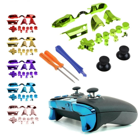 Full Plated Buttons Set Bumpers Triggers Controller button;Controller bumpers;Controller t Dpad LB RB LT RT Screwdriver Replacement For Xbox One Elite Controller
