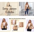 thumbnail image 3 of Agnes Orinda Women's Plus Size Blazers Lapel 3/4 Sleeve Peplum Open Front Casual Business Cardigan Jackets 1X Black, 3 of 8