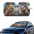 thumbnail image 2 of Xixirimido Car Windshield Sun Shade Car Sun Visor Block UV Rays Foldable Automotive Windshield Sunshades Front Window Sun Blocker Keep Your Vehicle Cool, Sloths, 2 of 8