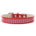 thumbnail image 1 of Two Row Bright Pink Crystal Size 18 Red Ice Cream Dog Collar, 1 of 1