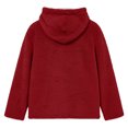 thumbnail image 4 of COMVALUE Men Solid Color Pullover Hoodie Soft Fuzzy Plush Fabric Long Sleeve Loose Fit Casual Hooded Sweatshirt for Everyday Outfits, 4 of 5