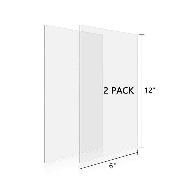 Clear Acrylic Block Sign Holder Frame 3” x 3”, Top Load, 2-Pack | Azar Displays