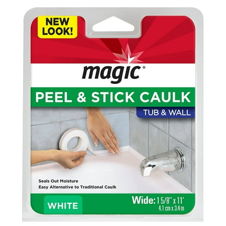 Magic Tub/Wall Peel & Stick Caulk, White 1-5/8