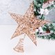 thumbnail image 4 of FELTECHELECTR 2 adornos navideños brillantes de estrella de hierro para árbol de Navidad (1 pieza de 20 cm en oro rosa, 1 pieza de 25 cm en oro rosa), 4 of 6