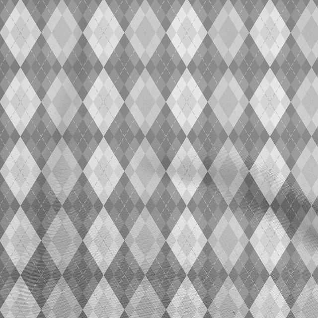 oneOone Rayon Gray Fabric Argyle Fabric For Sewing Printed Craft Fabric By The Yard 56 Inch Wide