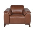 thumbnail image 2 of Bergamo Coach Brown Top Grain Leather Power Reclining Chair, 2 of 7