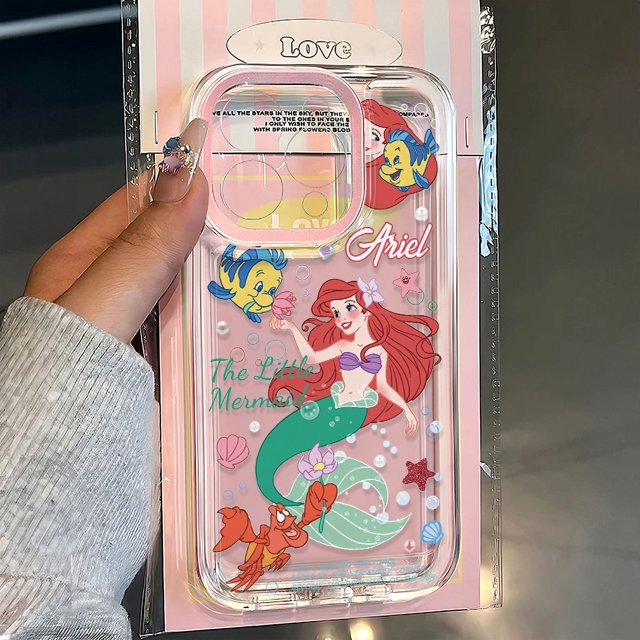 Disney Ariel Beautiful Pink Phone Case For iPhone 15 14 13 11 12 16 Pro Max X XS XR 7 8 Plus Y2K Cute Soft Silicone Clear Shell For iPhone 12 A|https://ae01.alicdn.com/kf/Sd836b71d0b364646860d5f0c1dcf