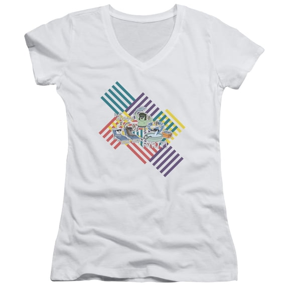 Regular Show - We Gonna Party - Juniors Cap Sleeve V-Neck Shirt - X-Large