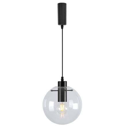 

Kiven H-Type Track Lighting 1-Light Modern Halo Track Pendant Light with Glass Shade Track Light Pedant Adjustable Length for Bedroom Kitchen Island Home Lighting Black Finish
