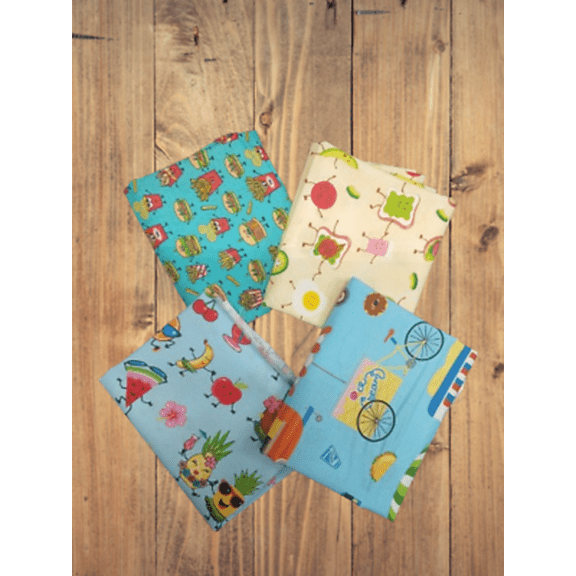 4 Fat Quarters - Assorted Lollie's Snacks Fat Quarter Bundle (Single Bundle)