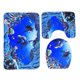 thumbnail image 1 of 3pcs Flannel Blue Sea Theme Dolphin Shark Bathroom Mat Set Bathroom Carpet Pedestal Lid Mat Toilet Cover Set, 1 of 3