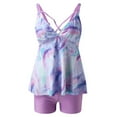 thumbnail image 4 of Traje de baño de dos piezas con tiras en la espalda y estampado conservador para mujer Traje de baño OAVQHLG3B Store  lin121212, 4 of 4