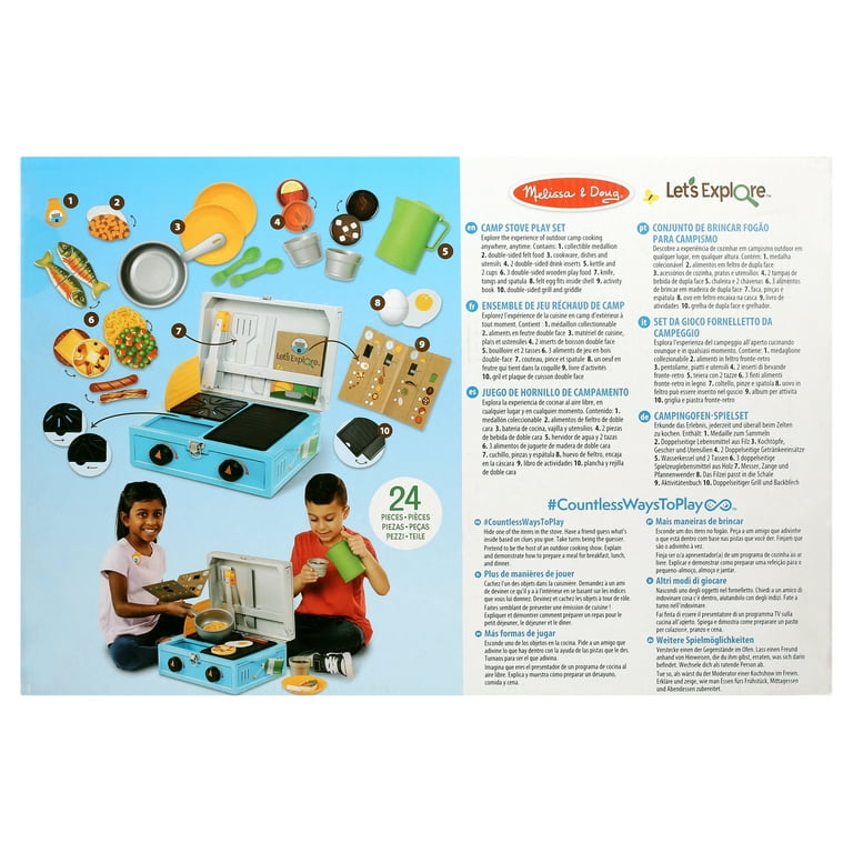 Melissa & Doug Let's Explore Camp Stove Play Set – 24 Pieces