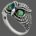 thumbnail image 2 of Owl - Ethiopian Opal 925 Sterling Silver Ring s.9 Jewelry R-1022 AGR1021_E_9, 2 of 6