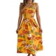 thumbnail image 3 of Vestidos de Verano para Mujer 2025, Vestido Informal con Tirantes Finos, Volantes, Plisado y Estampado Floral Fluido Amarillo XXL, 3 of 10