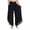 Black, variant on Plus Size Women's Solid Color Casual Trousers with Pockets Loose Fit Patchwork Wide Leg Design for a Comfortable Stylish