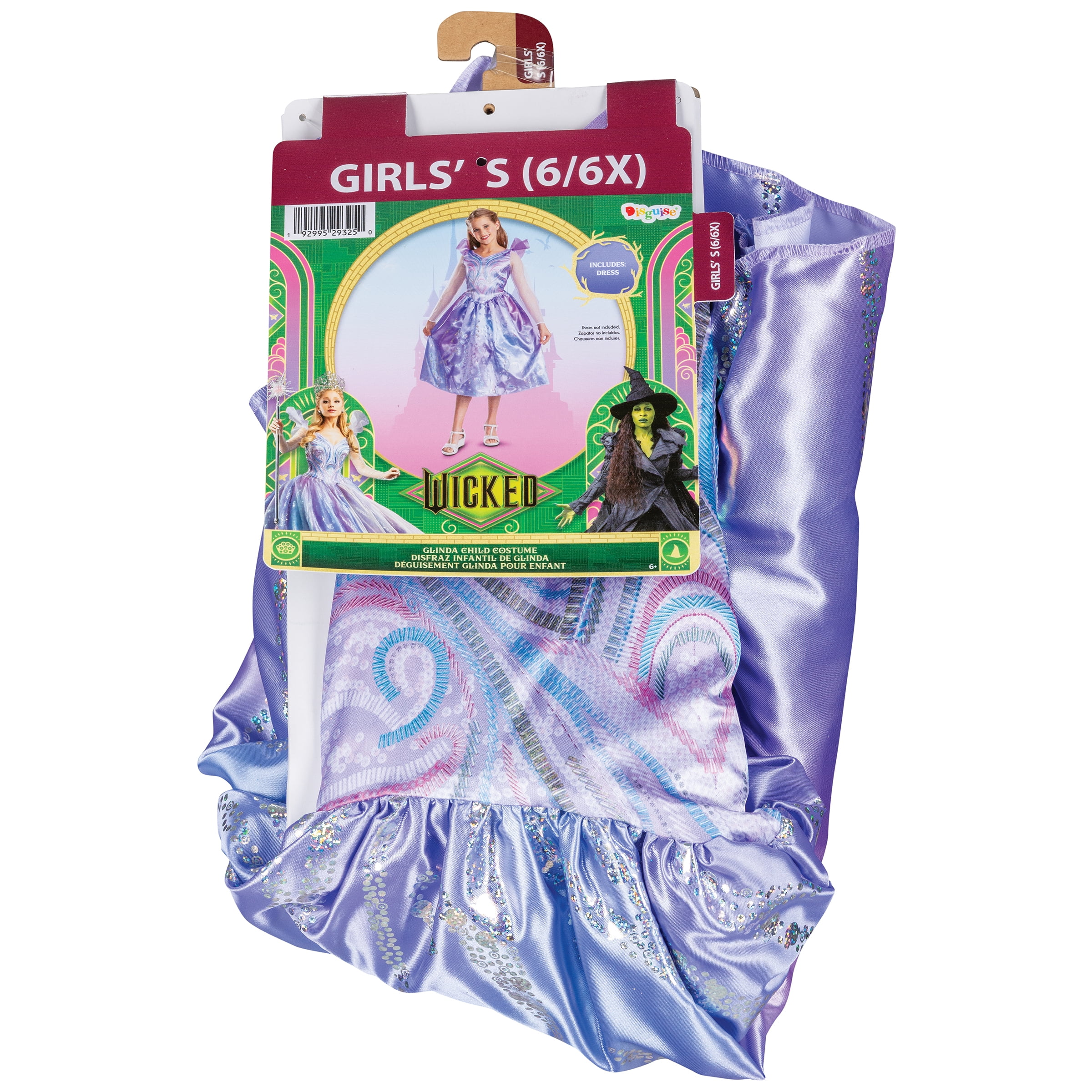 NBC Universal Wicked Glinda For Good Halloween Costume for Children, Girls Size S (6/6X), by Disguise