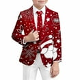 thumbnail image 4 of YAYUBA Boys Jacket Christmas Suit for Boy Christmas Boys Print Jacket Festive Holiday For Kids Party Formal Wear Outfit With Elegant Design And Comfortable Fit, 4 of 5