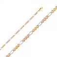 thumbnail image 1 of 14K Gold 3 Color 3.1mm Ficonucci 3+1 Concave Chain :  18", 1 of 4