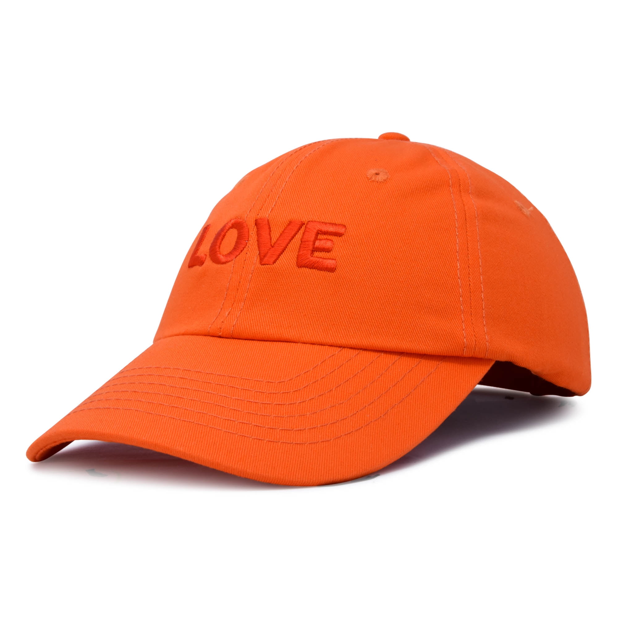 DALIX Custom Embroidered Hats Dad Caps LOVE Stitched Logo Hat in Orange ...