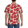 thumbnail image 3 of Vsdgher Rose Flowers Print Men's Dry Fit Mesh Athletic Shirts Moisture Wicking Tennis T-Shirt Tops, 3 of 9