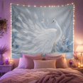 thumbnail image 2 of White Peacock in Misty Botanical Scene Dreamy Watercolor for Nature Lovers Wildlife Wall Art Christmas Gift Tapestry Wall Hanging for Bedroom and Living Room, 2 of 7