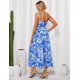 thumbnail image 3 of Vestido largo GRACE KARIN con estampado floral escalonado para mujer invitada a una boda, 3 of 5
