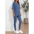 thumbnail image 6 of BTFBM Two Piece Lounge Set Women Spring Casual Oversized Shirts Leggings Matching Workout Airport Travel Outfits, 6 of 9