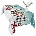 thumbnail image 2 of Teal Blue Christmas Table Cloth Waterproof Tablecloths, Snowman Xmas Tree Winter Snowflake Tablecloth Dining Table Cover for Kitchen Party Tabletop Outdoor, Rectangle Tablecloth 54x108 Inch, 2 of 9