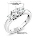 thumbnail image 5 of Gem Stone King 1.16 Cttw White Topaz Wedding Jewelry Bridal 3-Stone Ring for Women | 925 Sterling Silver | Gemstone Birthstone | Available in Size 5, 6, 7, 8, 9, 5 of 5