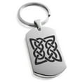 thumbnail image 1 of Stainless Steel Celtic Quaternary Eternity Knot Engraved Dog Tag Keychain Keyring, 1 of 1