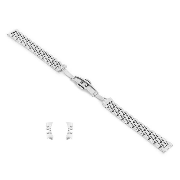 14mm Watch Band Stainless Steel Watch Strap Replacement Watch Band Strap AccessorySilver