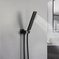 thumbnail image 4 of Square Hand Shower Chrome Hand Held Shower Set Adjustable Wall Mount Holder and 150CM Hose Brass Hand Hold Shower Head Black (Gold Bracket only), 4 of 7