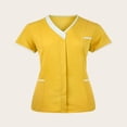 thumbnail image 5 of LYMAYTER Women Medical Scrub Tops for S-3XL Buttoned Collar Nurse Uniform T-Shirt Comfy Slim Medical Workwear, 5 of 6