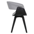 thumbnail image 3 of Summer Mid Century Modern Dining Accent Chair for Table Kitchen Desk Vanity in Gray Fabric and Black Wood Finish, 3 of 5