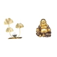 thumbnail image 1 of Figura decorativa de metal con flores y hojas, estatua de Buda, Bodhisattva para meditación, adorno de resina y hierro, ideal para regalar., 1 of 8