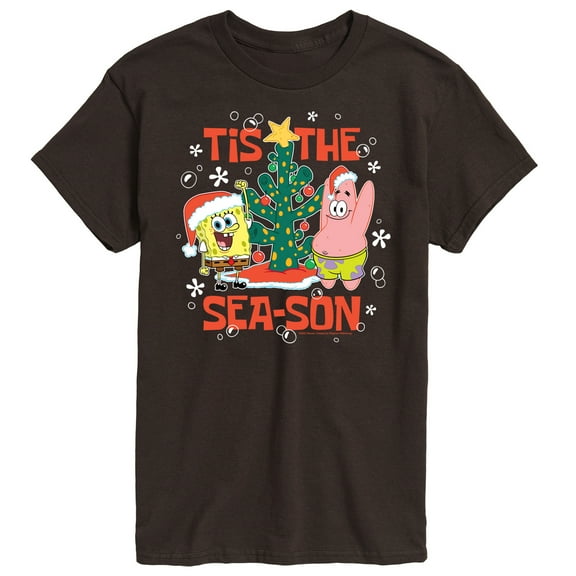 SpongeBob SquarePants - Tis The Season Christmas Spongebob and Patrick - Men's Short Sleeve Graphic T-Shirt