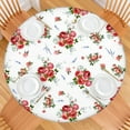 thumbnail image 2 of Round Fitted Tablecloth with Elastic Edges Fits 45"-52" Round Tables Pioneer Colorful Floral Waterproof Table Cover Washable Indoor and Outdoor for Party Kitchen Dinner Banquet Patio Picnic, 2 of 7