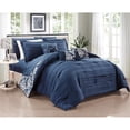 thumbnail image 1 of Chic Home CS2425-US 10 Piece Lear Reversible Bed Bag Ruffled Pinch Pleat Motif Pattern Print Complete Bedding Set, Grey, 1 of 1