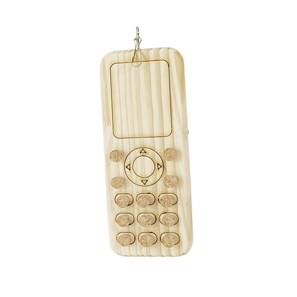Juguete para masticar loros, juguete para buscar comida para pájaros, juguete de bloque de madera, divertido juego de corcho Teléfono