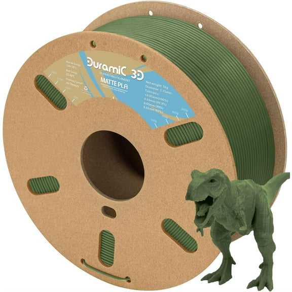 Matte PLA Filament 1.75mm Olive Green, 1kg Cardboard Spool Matte Finish 3D Printer Filament PLA 1.75mm Dimensional Accuracy 99% +/- 0.03 mm, Printing with FDM 3D Printer