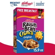 Kellogg's Raisin Bran Crunch Original Breakfast Cereal, 15.9 oz Box