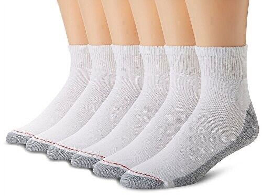 Hanes Men's BIG & TALL 18 paris Cushion Ankle socks "SLIGHTLY-IMPERFECT"  (White; 18 Pairs)