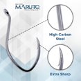 thumbnail image 3 of czcpp-Maruto Barbed Fishing Hooks - Sickle Fishing Hooks - Sharp Strong Japanese High Carbon Steel Fish Hooks, 3 of 4