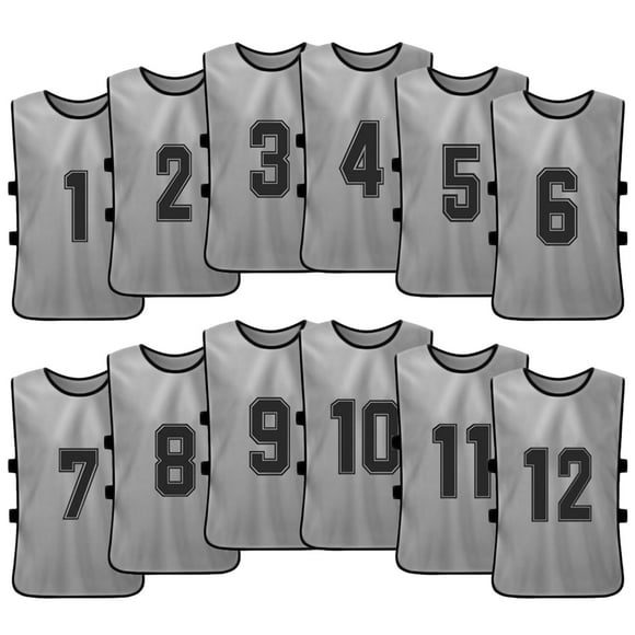 Yeacher 12 PCS Adults Soccer Pinnies Quick Drying Football Team Jerseys Youth Sports Scrimmage Soccer Team Training Numbered Bibs Practice Sports Vest