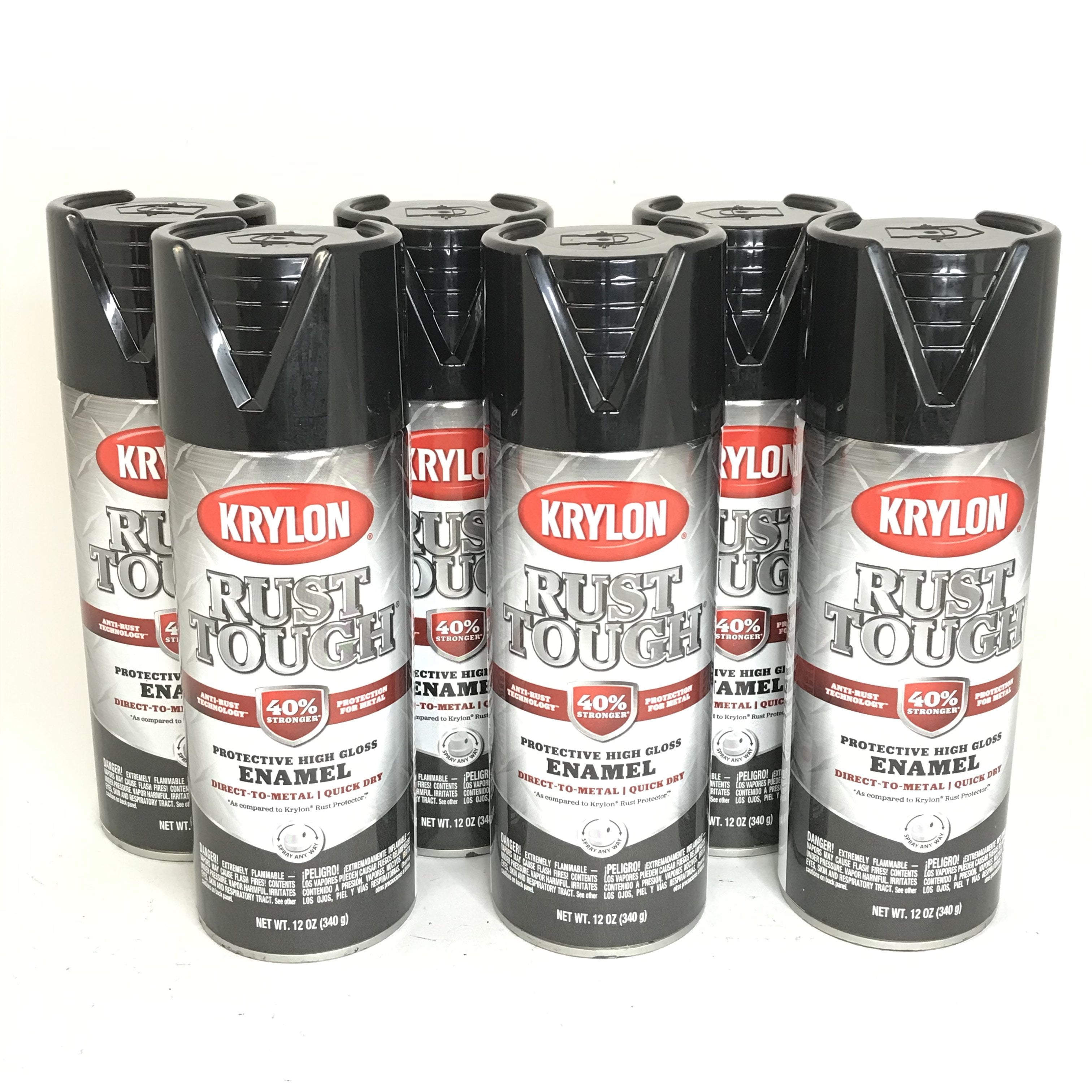 KRYLON RTA92026 PACK GLOSS BLACK Rust Tough Protective Enamel Quick